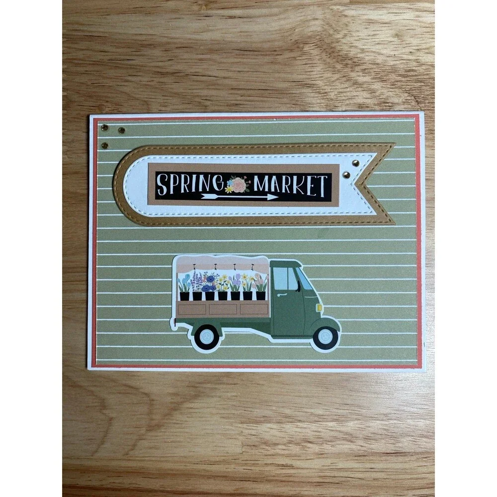 Handmade Spring Greeting Card A2 Floral Card Blank Inside w/ Envelope